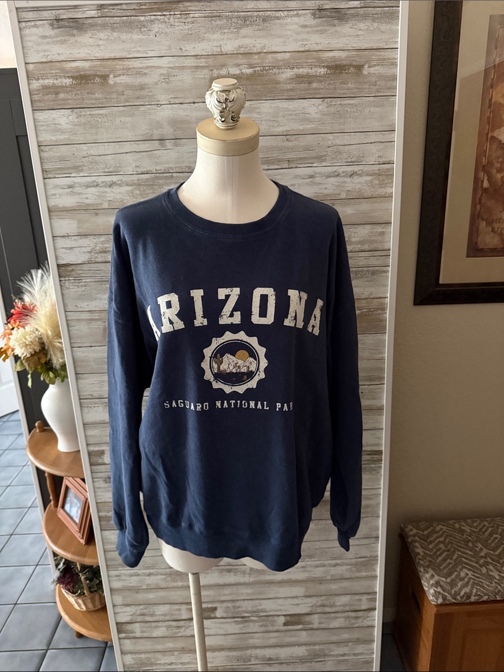 Arizona Saguaro National Park Navy Crewneck Sweatshirt